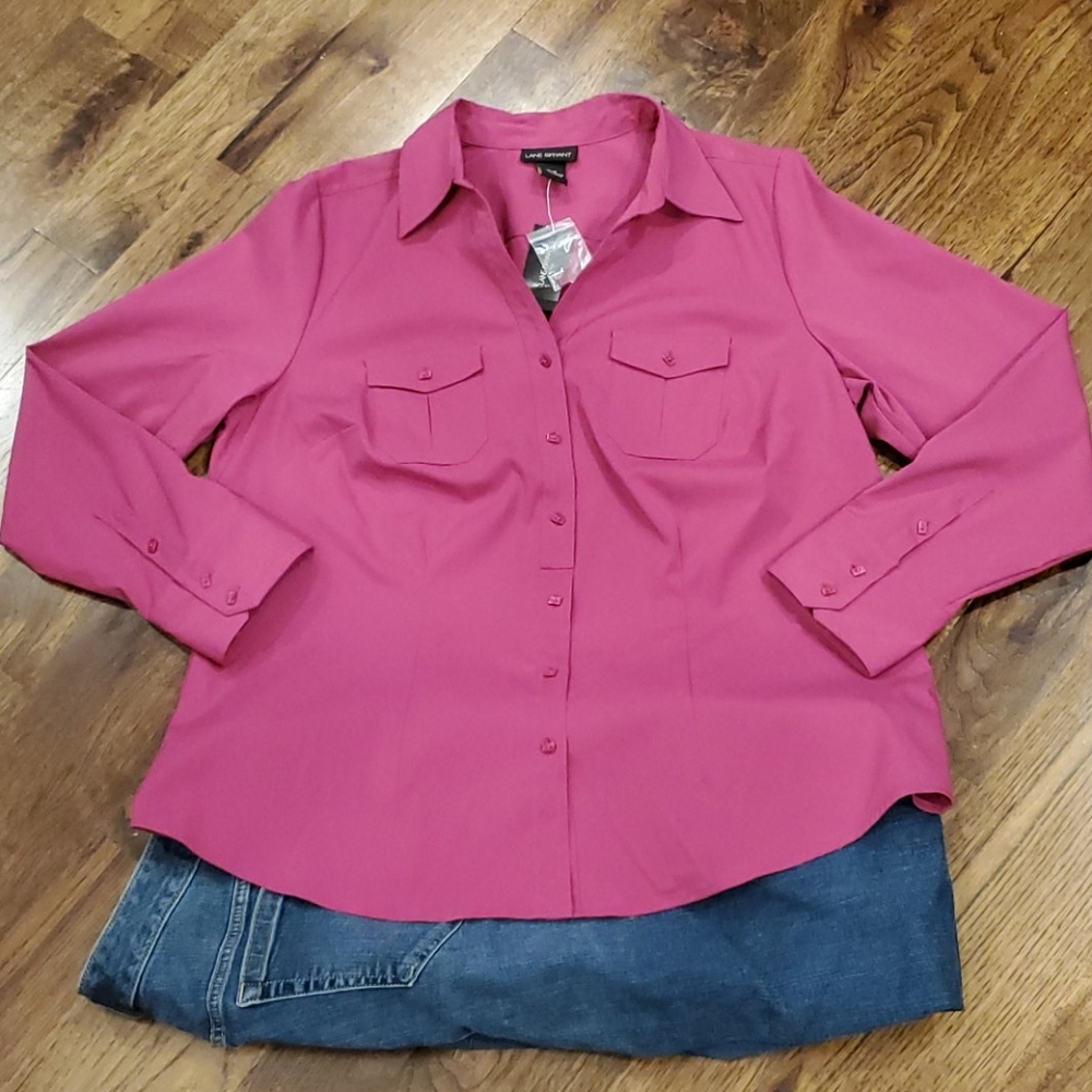 Womens Lane Bryant fuschia top size 14/16